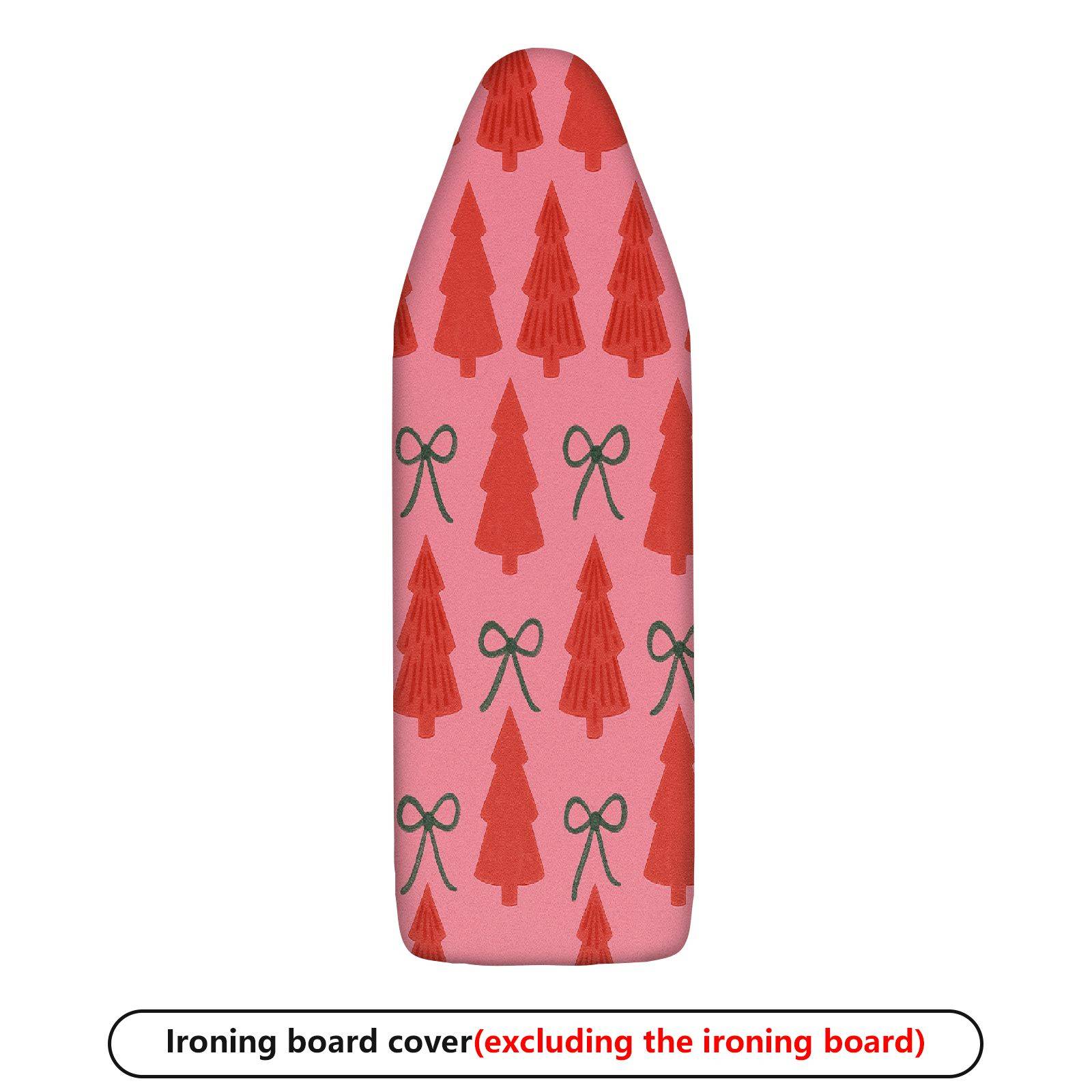 1-Piece Christmas Red Green Tree Bow  Ironing Board Cover, Universal Size, Without Board