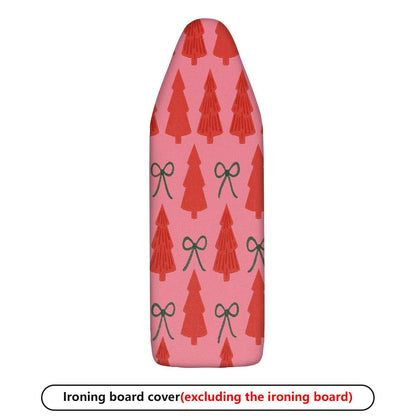 1-Piece Christmas Red Green Tree Bow  Ironing Board Cover, Universal Size, Without Board