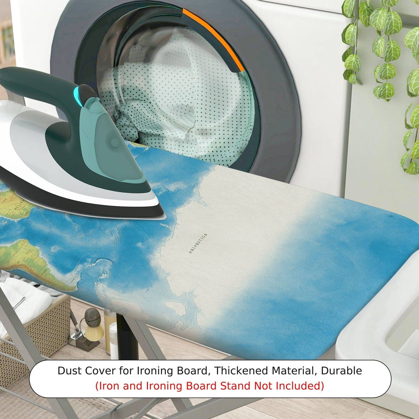 1-Piece World Map Travel Adventure  Ironing Board Cover, Universal Size, Without Board