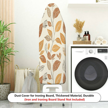 1-Piece Leaf Pattern Autumn Brown Beige  Ironing Board Cover, Universal Size, Without Board