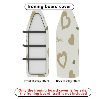 1-Piece Love Heart Pattern Beige  Ironing Board Cover, Universal Size, Without Board