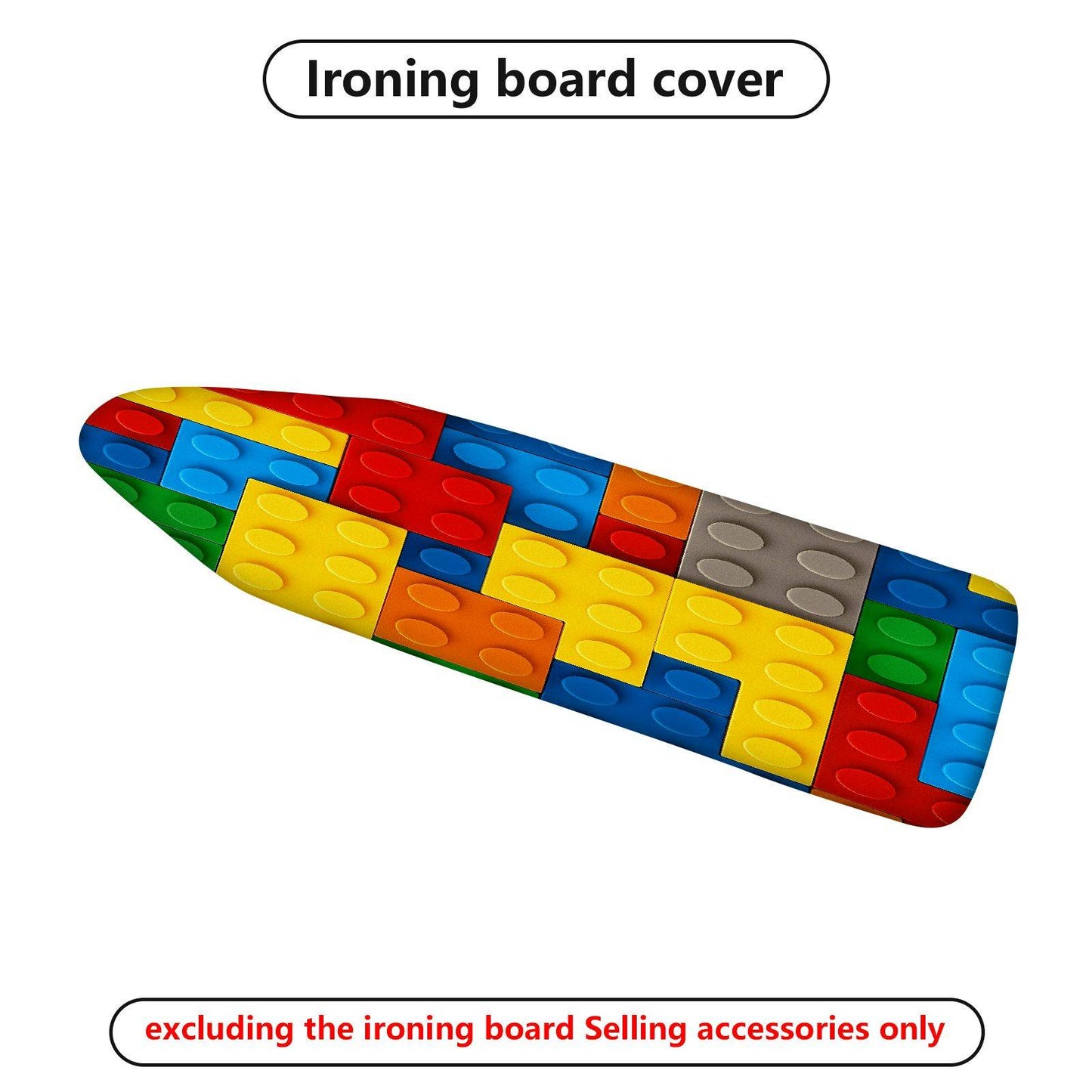 1-Piece Colorful Block Print Fun Creative  Ironing Board Cover, Universal Size, Without Board