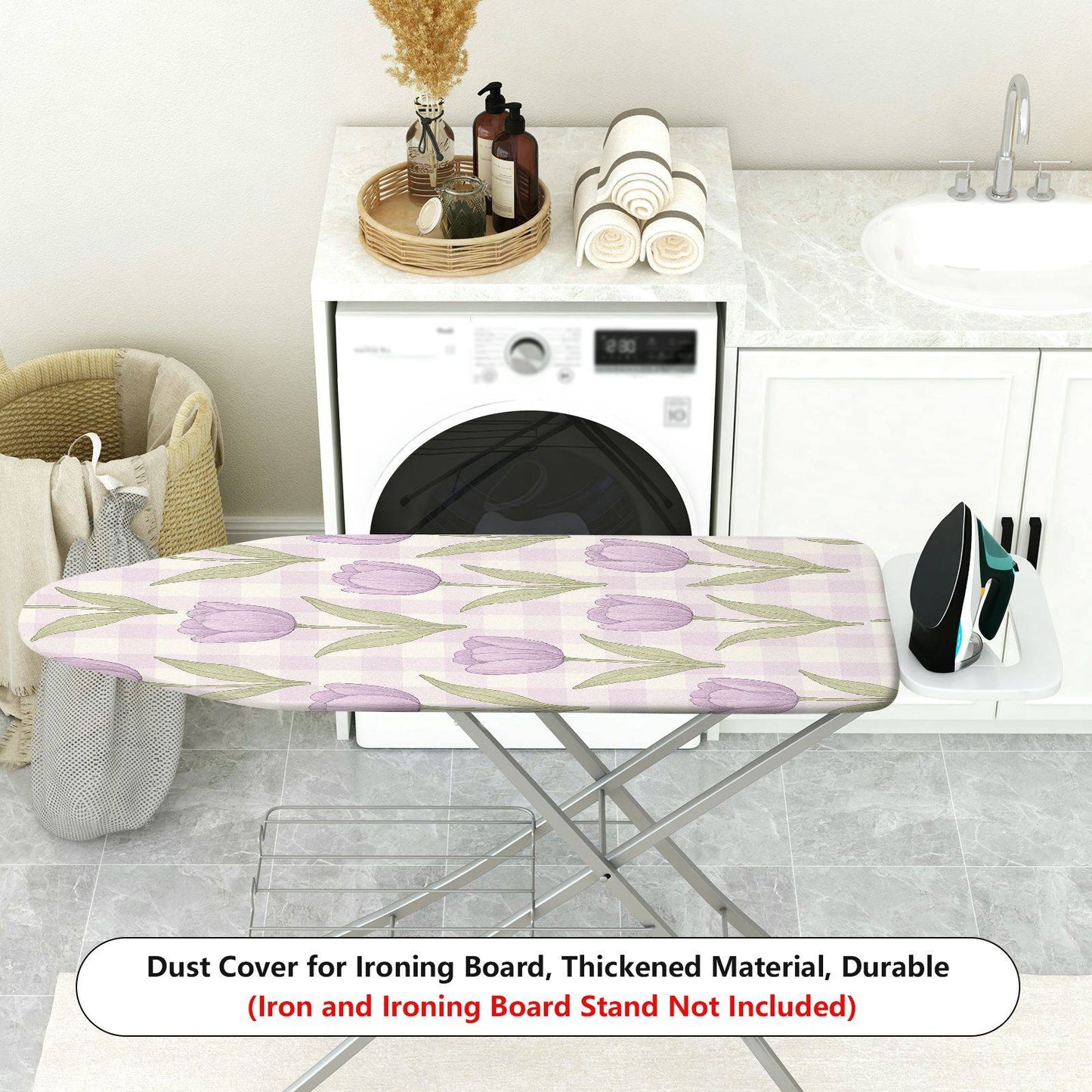 1-Piece Tulip Plaid Pastoral  Ironing Board Cover, Universal Size, Without Board