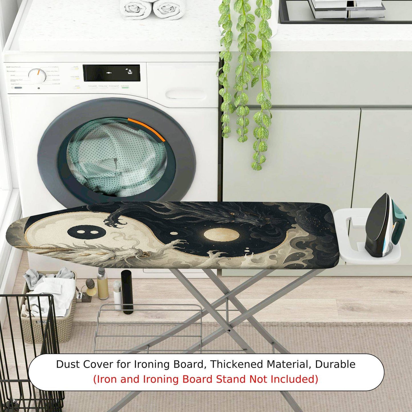 1-Piece Yin Yang Dragon Black  Ironing Board Cover, Universal Size, Without Board