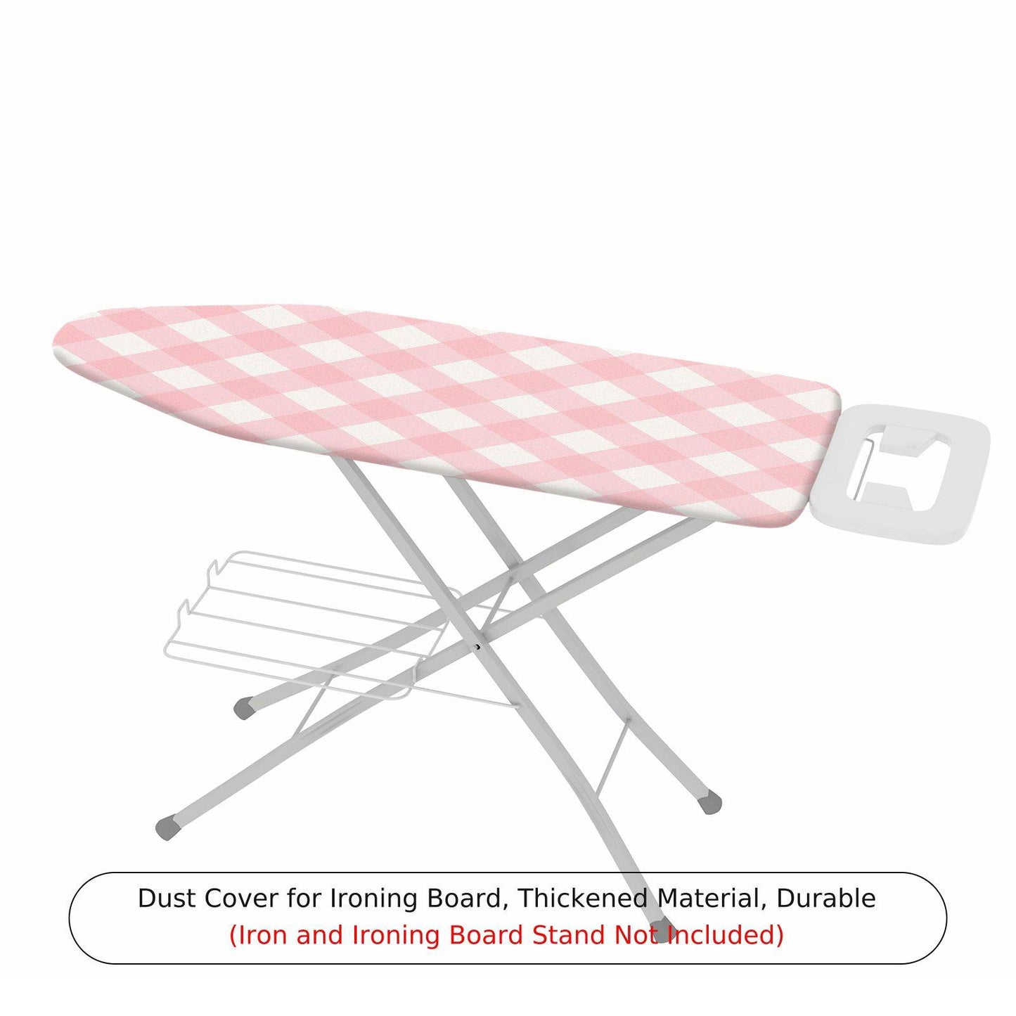 1-Piece Pink Plaid Checkered Decorative  Ironing Board Cover, Universal Size, Without Board