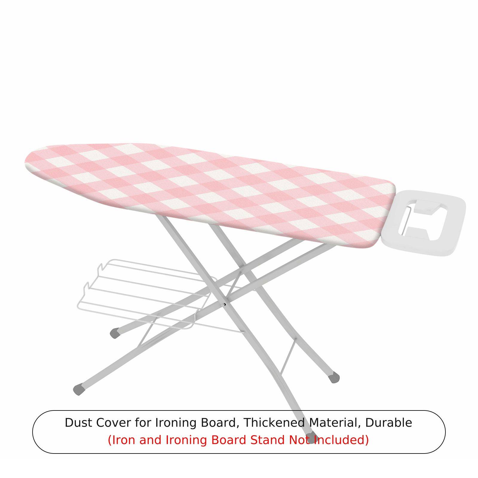 1-Piece Pink Plaid Checkered Decorative  Ironing Board Cover, Universal Size, Without Board