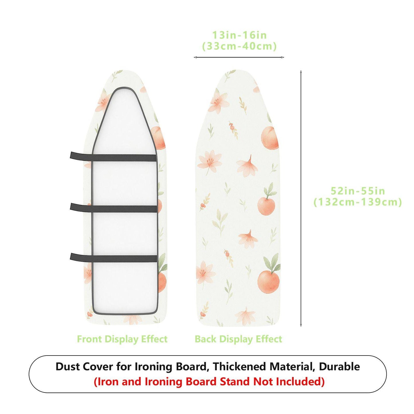 1-Piece Floral Fruit Pattern Peach  Ironing Board Cover, Universal Size, Without Board