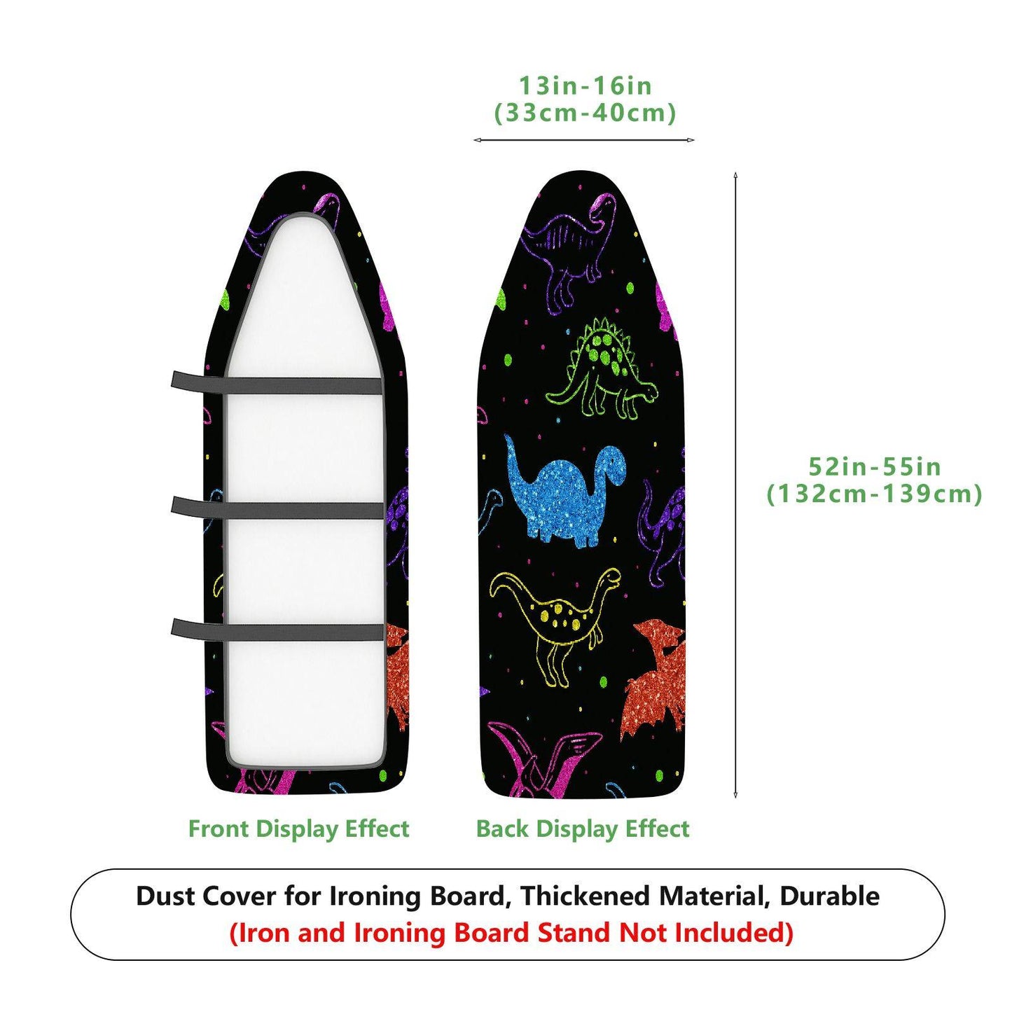 1-Piece Dinosaur Colorful Fun  Ironing Board Cover, Universal Size, Without Board