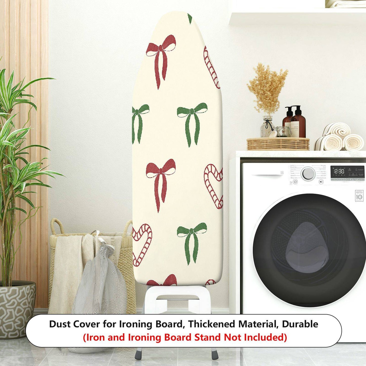 1-Piece Christmas Bow Heart  Ironing Board Cover, Universal Size, Without Board