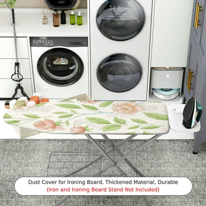 1-Piece Floral Leaf Pattern Beige  Ironing Board Cover, Universal Size, Without Board