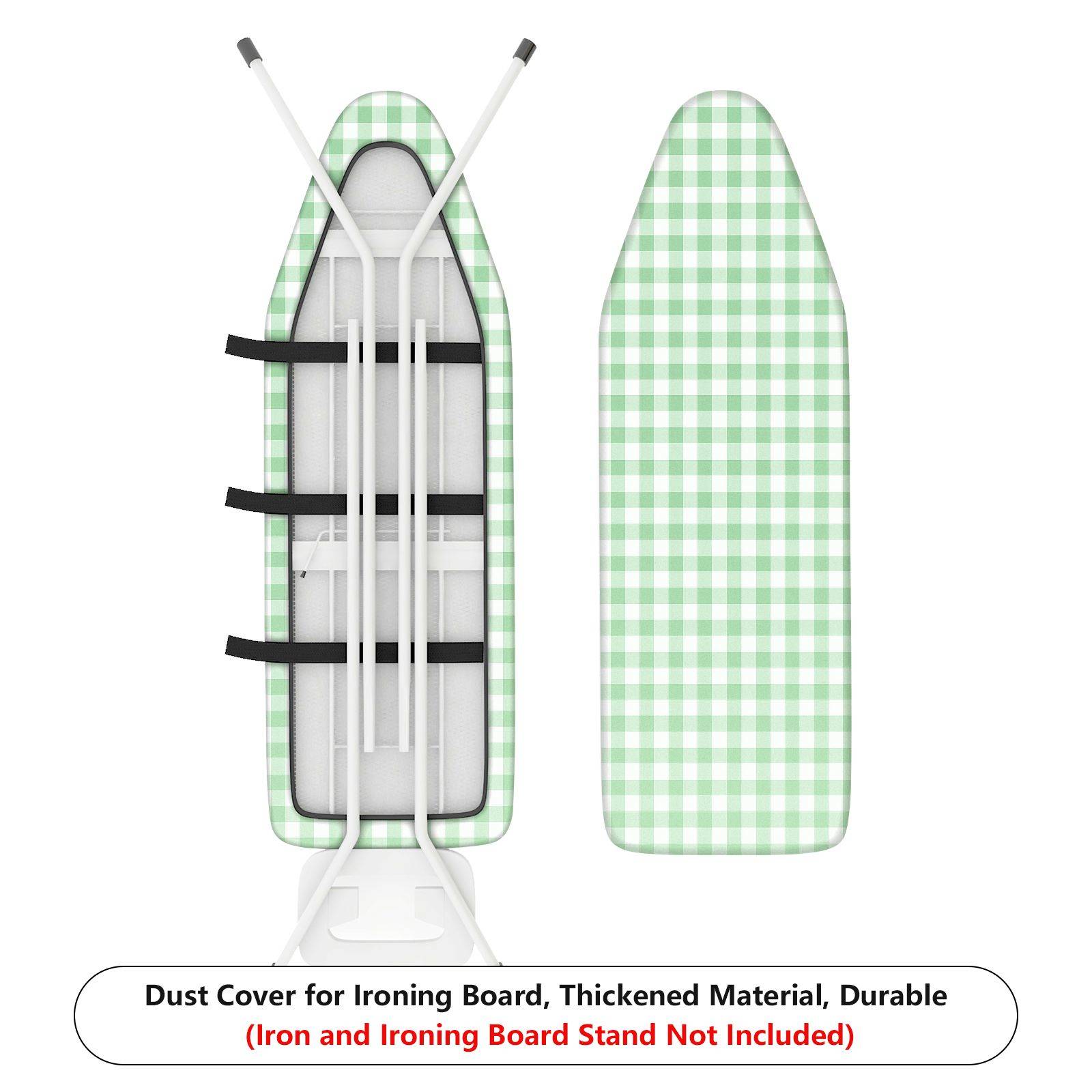 1-Piece Plaid Green Checkered  Ironing Board Cover, Universal Size, Without Board