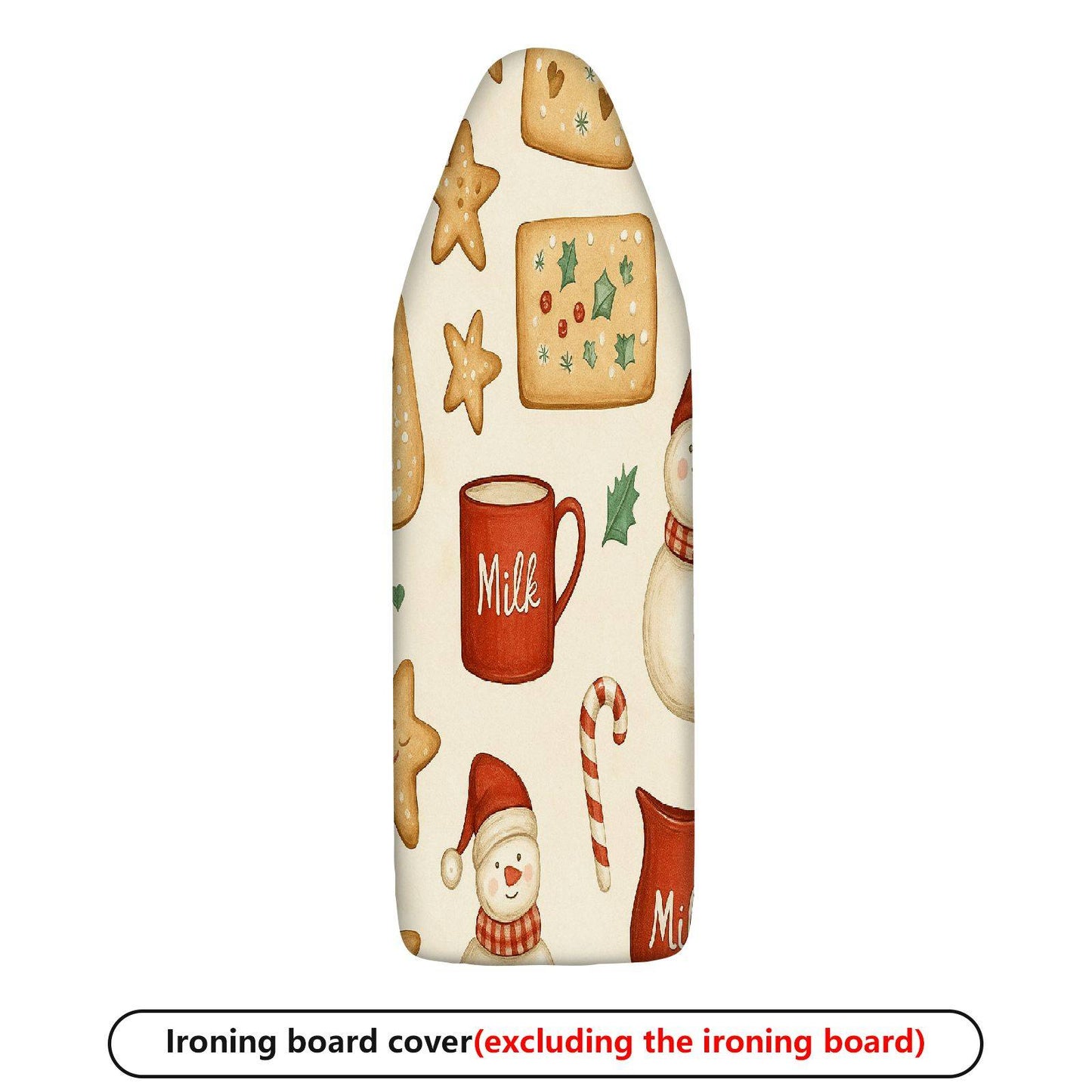 1-Piece Christmas Snowman Milk Cookies  Ironing Board Cover, Universal Size, Without Board