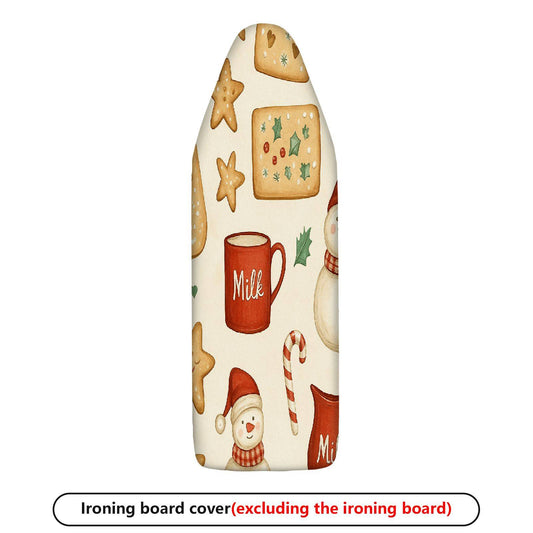 1-Piece Christmas Snowman Milk Cookies  Ironing Board Cover, Universal Size, Without Board