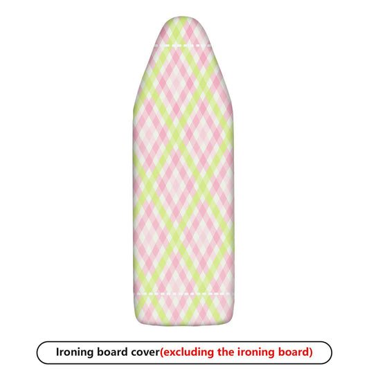 1-Piece Pastel Pink Green Plaid Pattern  Ironing Board Cover, Universal Size, Without Board