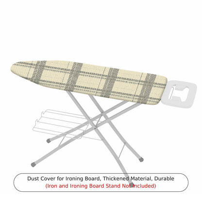 1-Piece Plaid Checkered Beige  Ironing Board Cover, Universal Size, Without Board