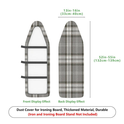 1-Piece Plaid Checkered Gray  Ironing Board Cover, Universal Size, Without Board