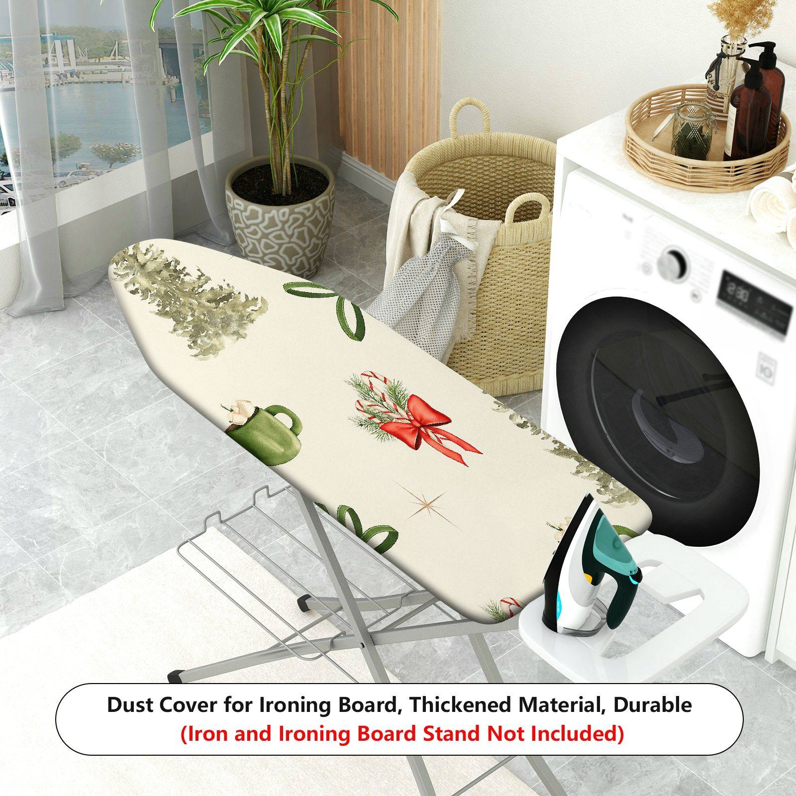 1-Piece Christmas Gift Tree Bow  Ironing Board Cover, Universal Size, Without Board