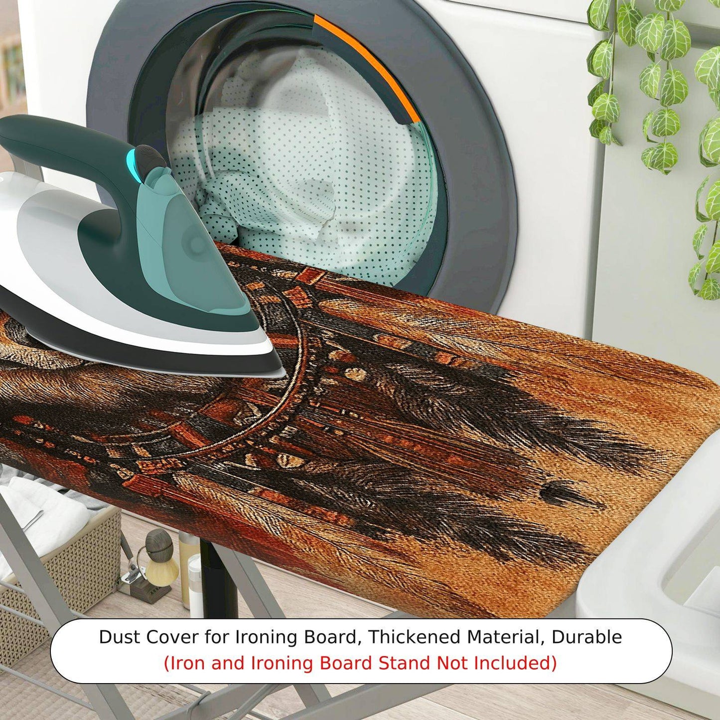 1-Piece Wolf Tribal Art Nature  Ironing Board Cover, Universal Size, Without Board