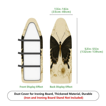 1-Piece Butterfly Floral Beige  Ironing Board Cover, Universal Size, Without Board