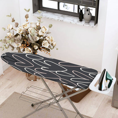 1-Piece Abstract Heart Black  Ironing Board Cover, Universal Size, Without Board