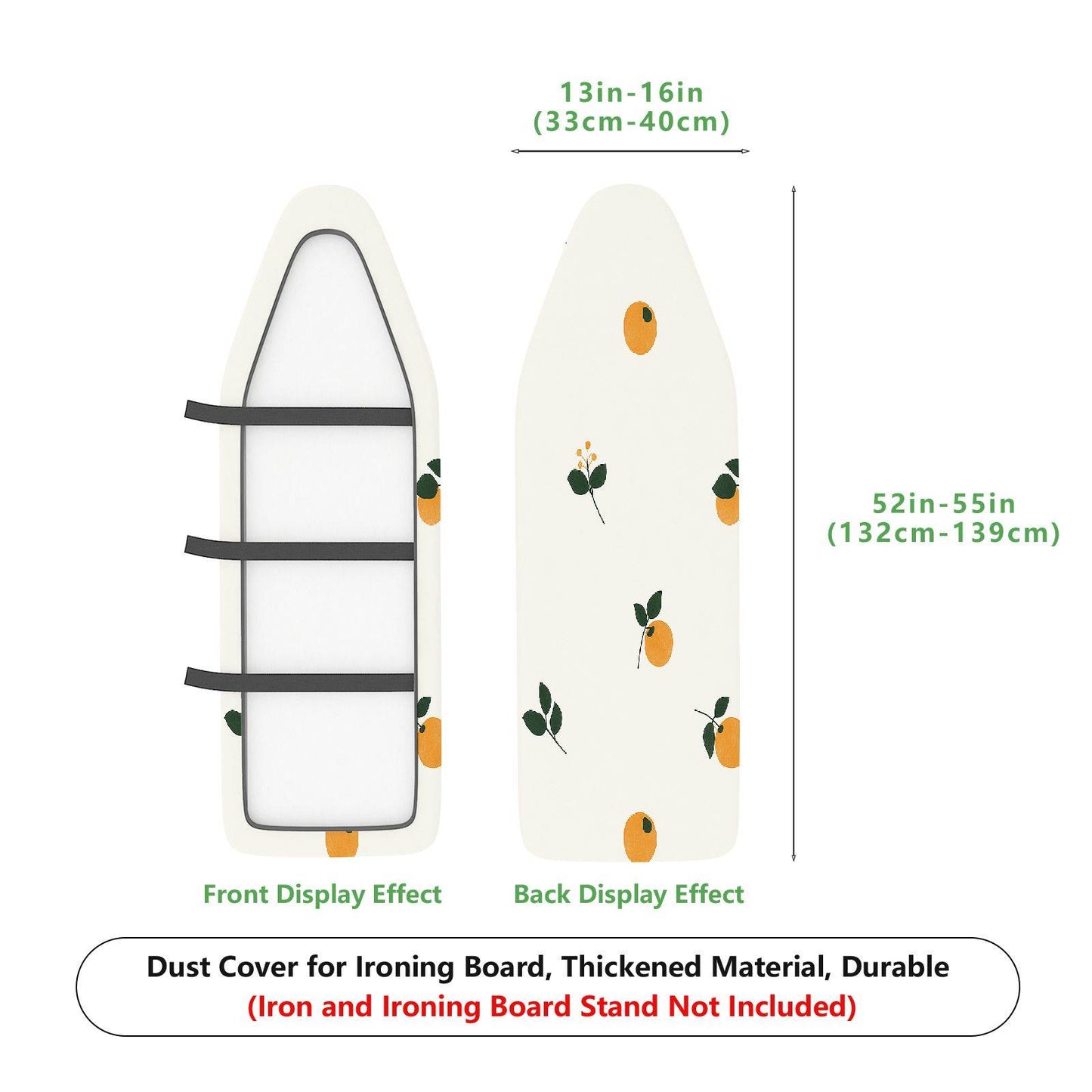 1-Piece Orange Fruit Pattern Leaf  Ironing Board Cover, Universal Size, Without Board