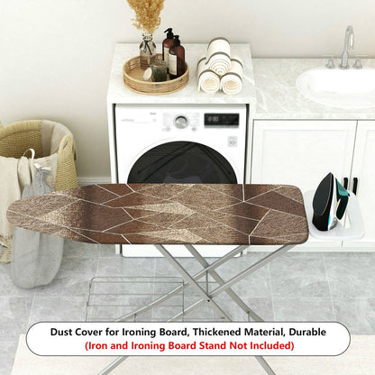 1-Piece Abstract Brown Geometric Pattern  Ironing Board Cover, Universal Size, Without Board