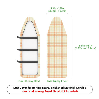 1-Piece Plaid Pattern Beige Checkered  Ironing Board Cover, Universal Size, Without Board