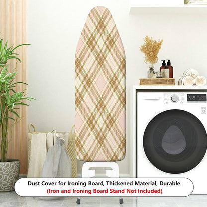 1-Piece Plaid Beige Brown  Ironing Board Cover, Universal Size, Without Board