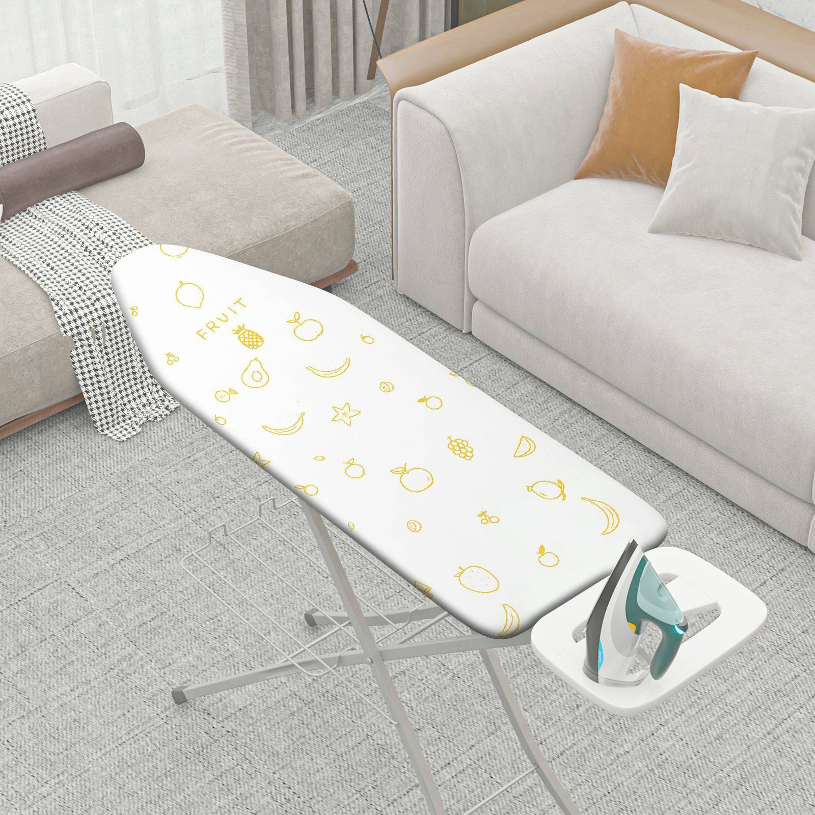 1-Piece Fruit pattern Yellow tone Decorative  Ironing Board Cover, Universal Size, Without Board