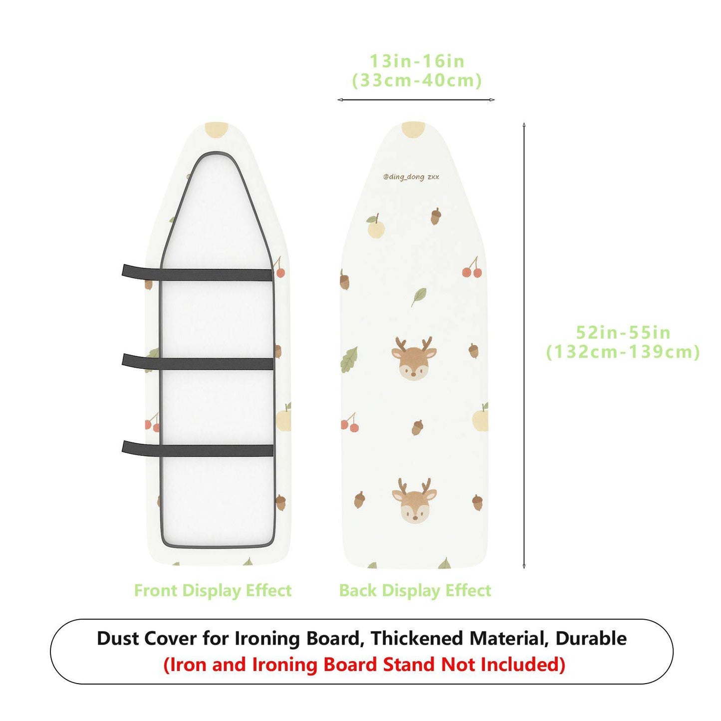 1-Piece Deer Fruit Nature  Ironing Board Cover, Universal Size, Without Board