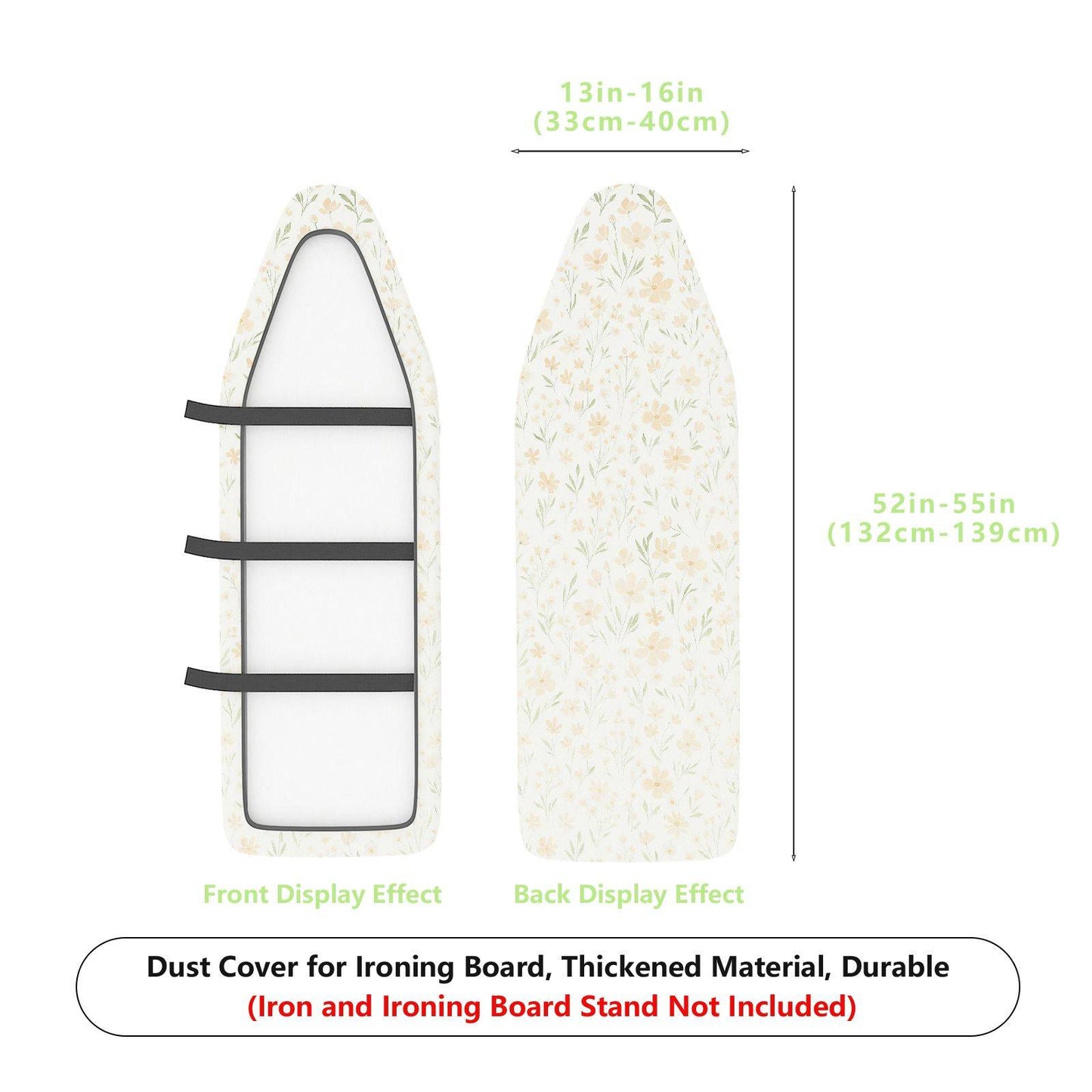 1-Piece Floral Pattern Beige Elegant  Ironing Board Cover, Universal Size, Without Board