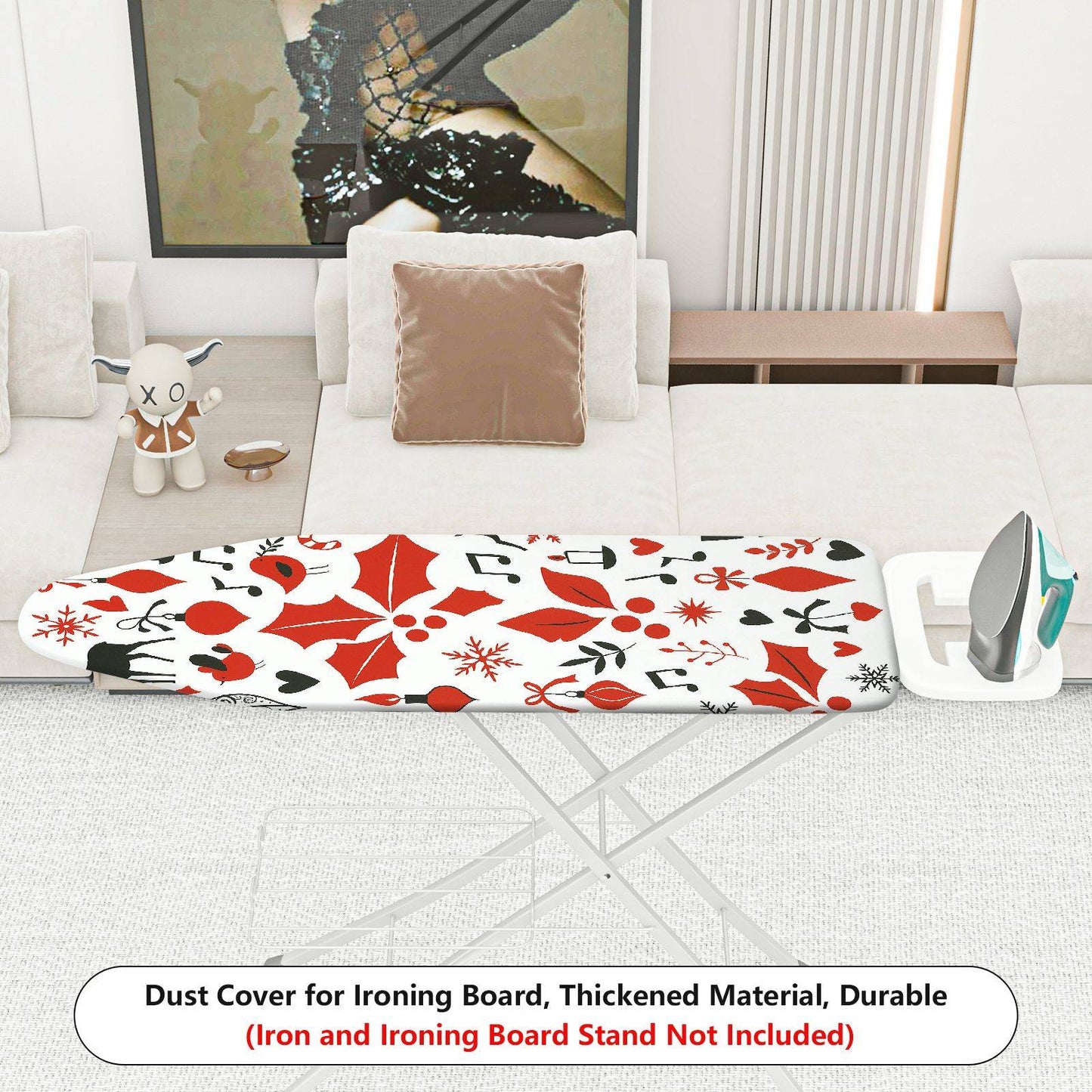 1-Piece Christmas Reindeer Music  Ironing Board Cover, Universal Size, Without Board