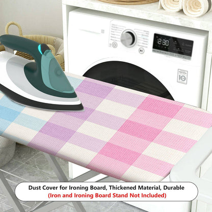 1-Piece Rainbow Plaid Colorful Checkered  Ironing Board Cover, Universal Size, Without Board