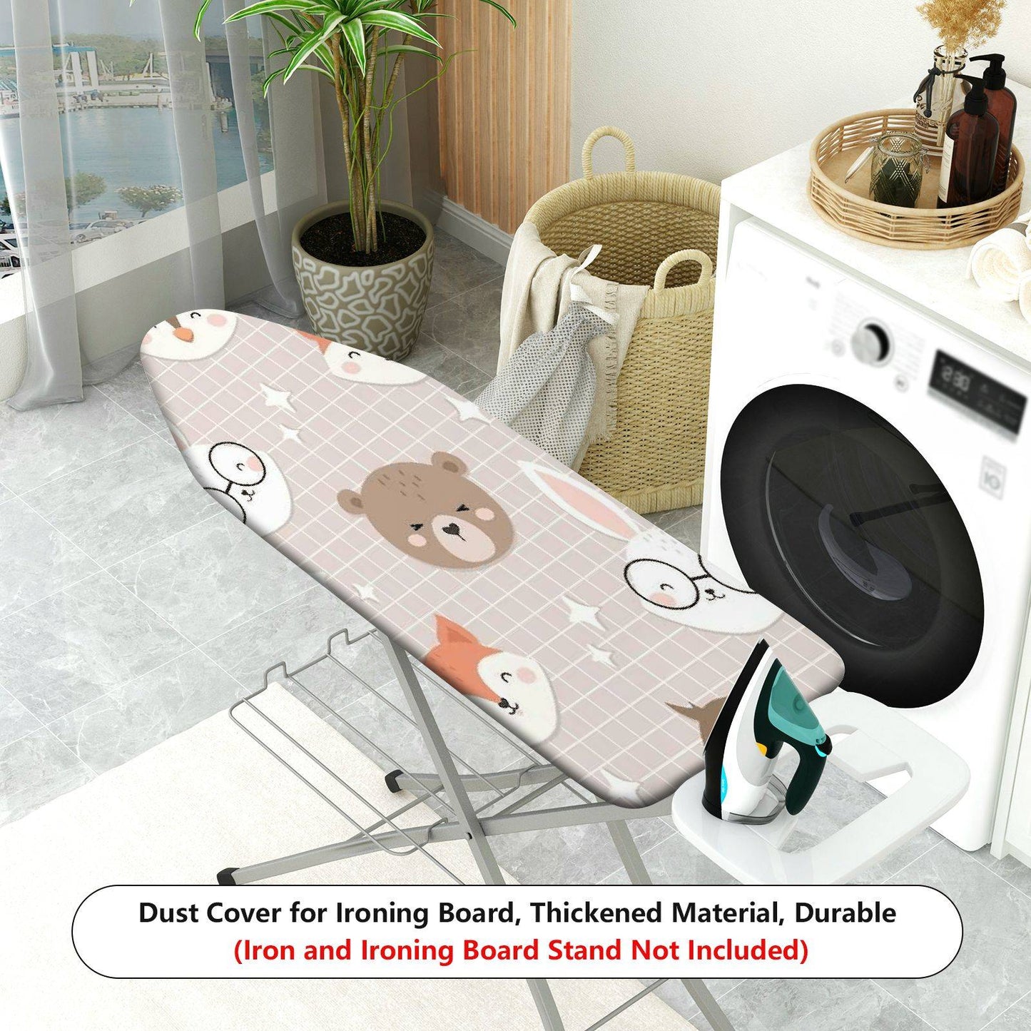 1-Piece Animal Cute Bear Rabbit  Ironing Board Cover, Universal Size, Without Board
