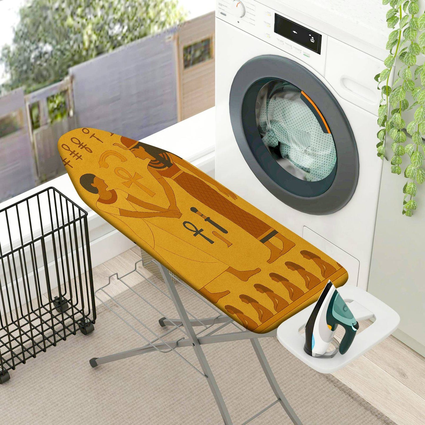 1-Piece Ancient Egyptian Hieroglyphs Art Design  Ironing Board Cover, Universal Size, Without Board