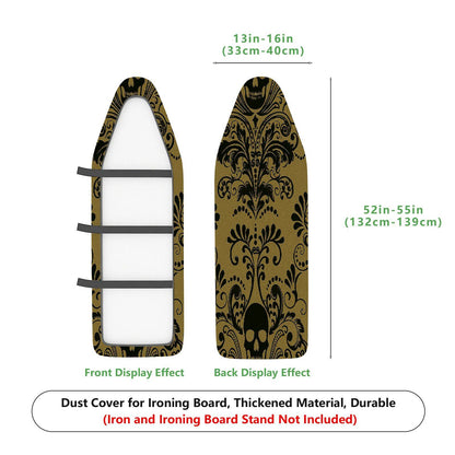 1-Piece Elegant Floral Black Beige  Ironing Board Cover, Universal Size, Without Board