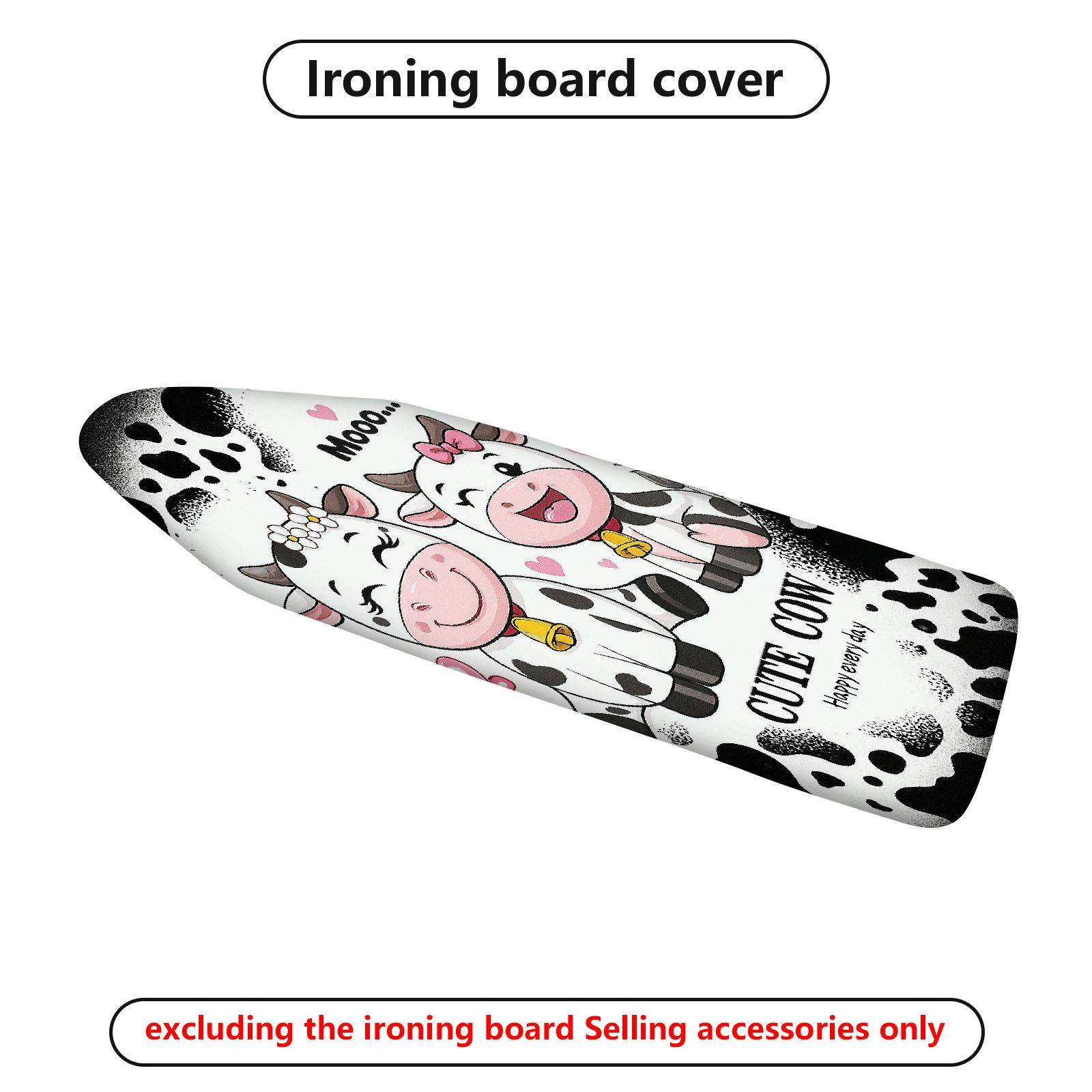 1-Piece Cow Cute Happy  Ironing Board Cover, Universal Size, Without Board