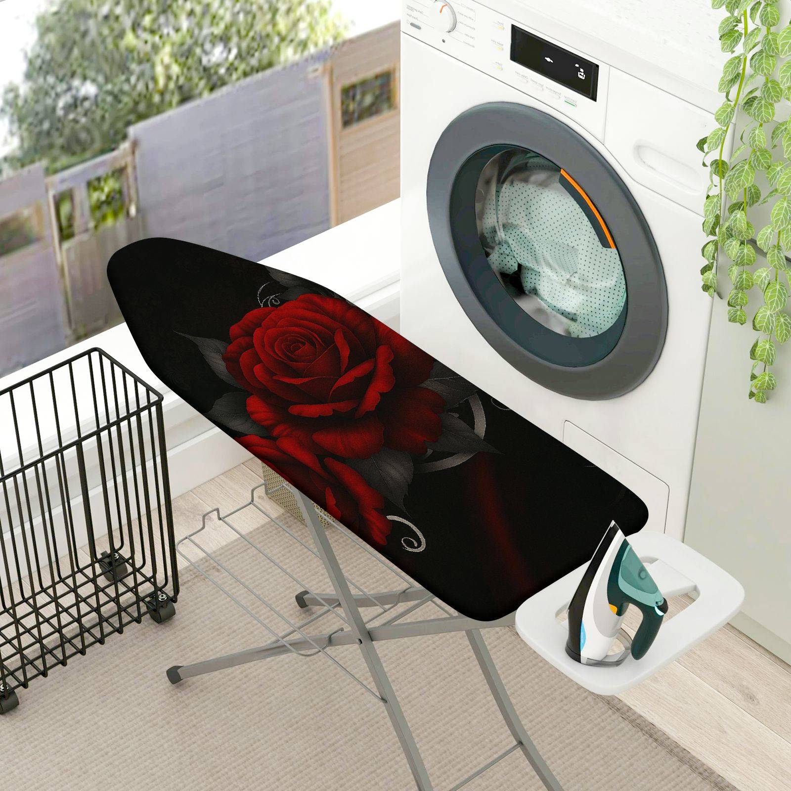 1-Piece Rose Floral Elegant  Ironing Board Cover, Universal Size, Without Board