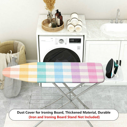 1-Piece Rainbow Plaid Colorful Checkered  Ironing Board Cover, Universal Size, Without Board