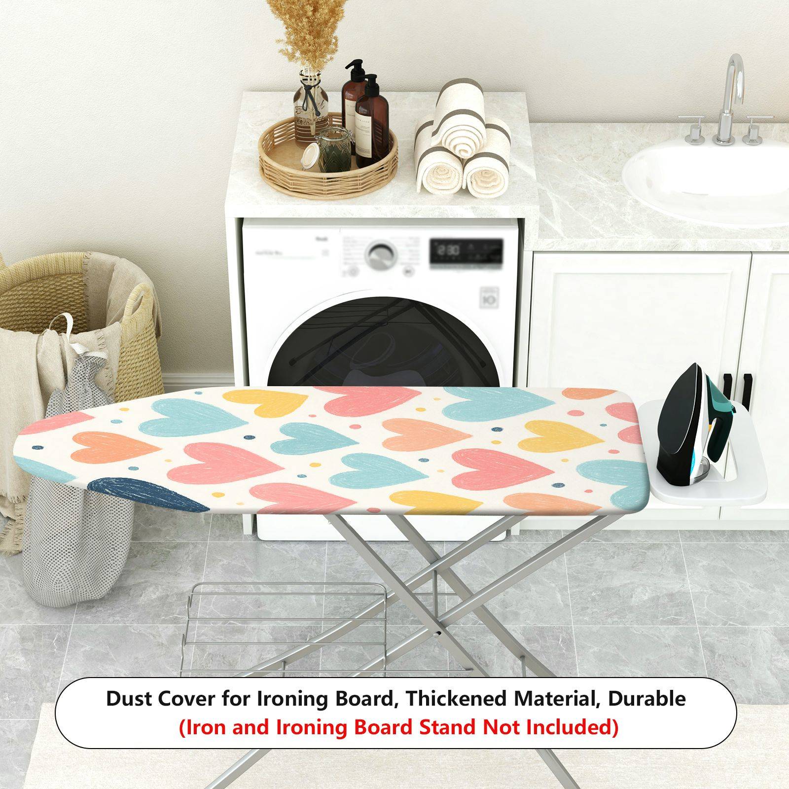 1-Piece Heart Shape Colorful Pattern Cute  Ironing Board Cover, Universal Size, Without Board