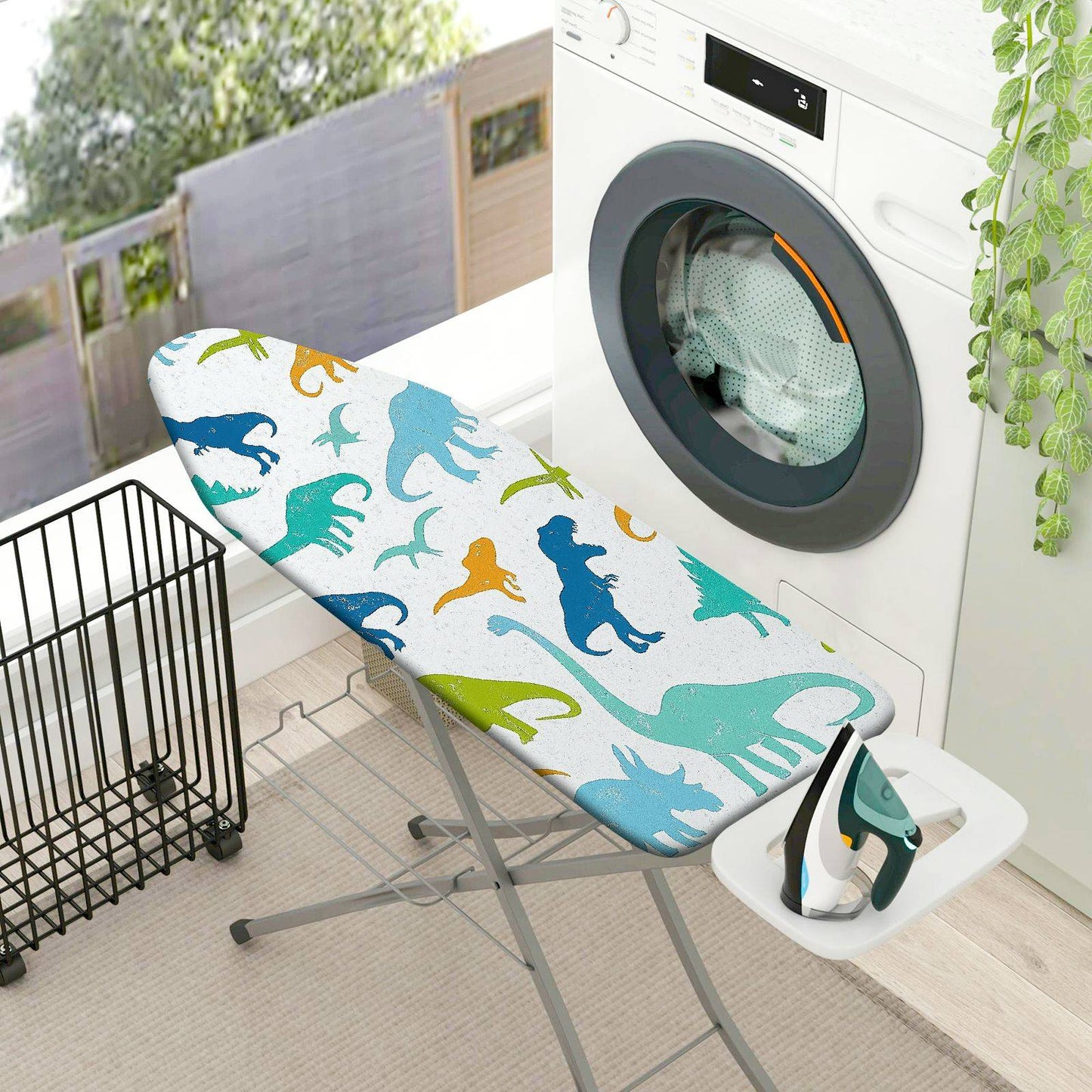 1-Piece Dinosaur Colorful Fun  Ironing Board Cover, Universal Size, Without Board