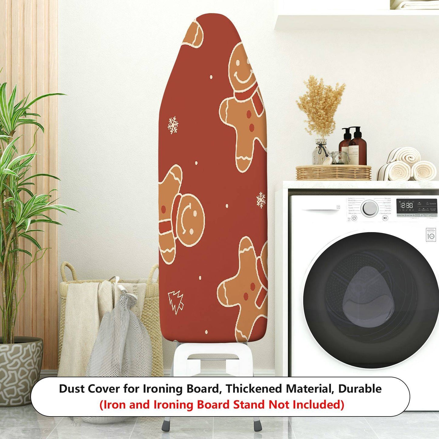 1-Piece Christmas Gingerbread Snow  Ironing Board Cover, Universal Size, Without Board