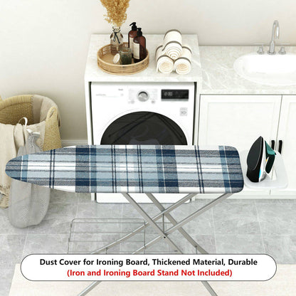 1-Piece Plaid Pattern Blue White  Ironing Board Cover, Universal Size, Without Board