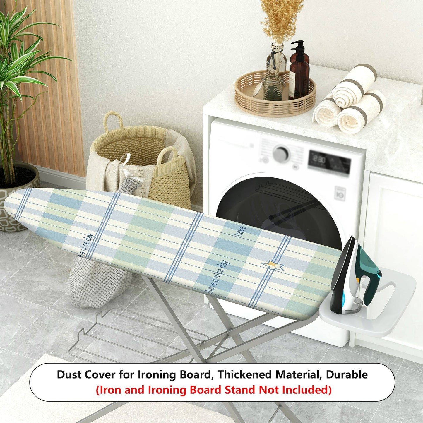 1-Piece Plaid Star Nice Day  Ironing Board Cover, Universal Size, Without Board