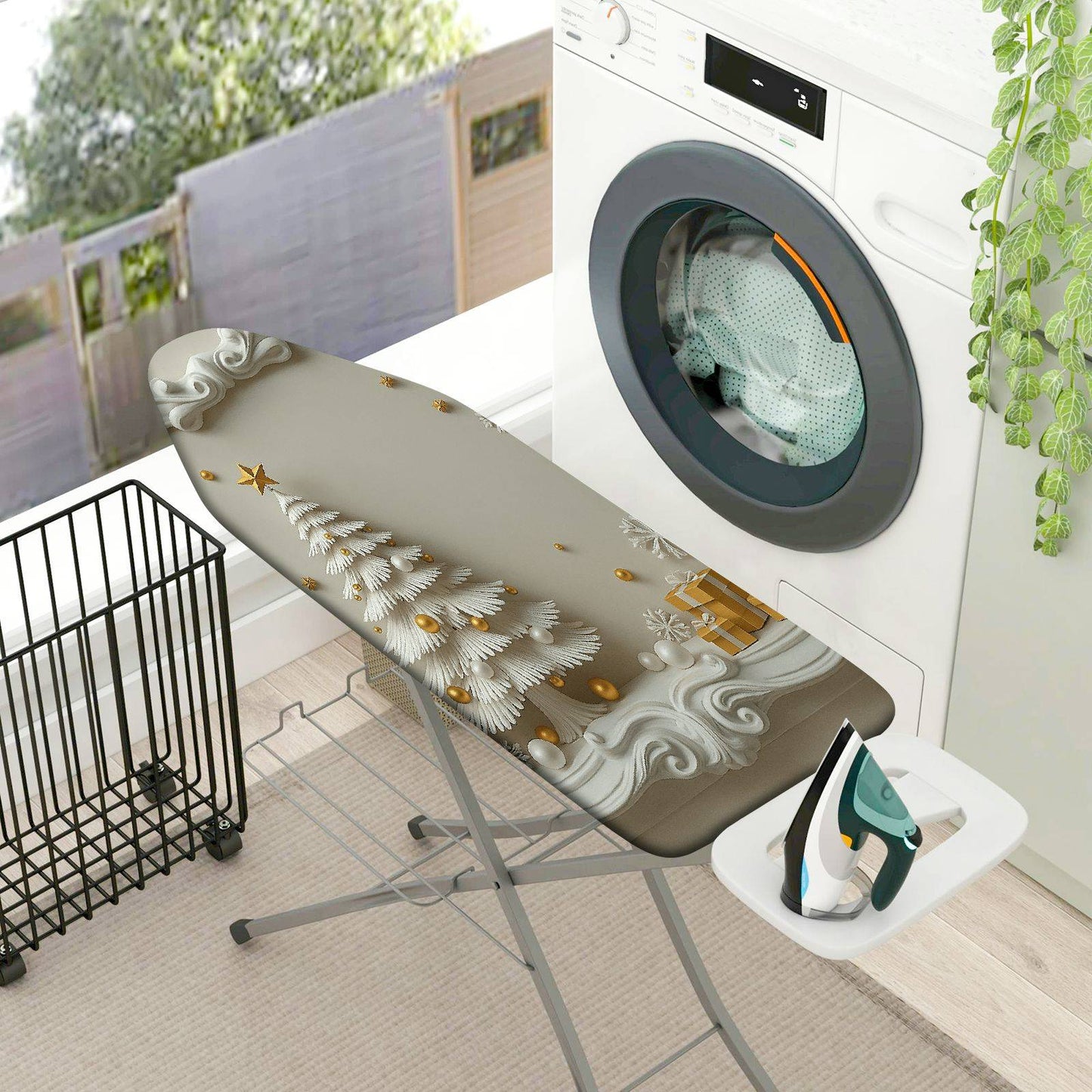 1-Piece Christmas Tree Snowflake Gift  Ironing Board Cover, Universal Size, Without Board