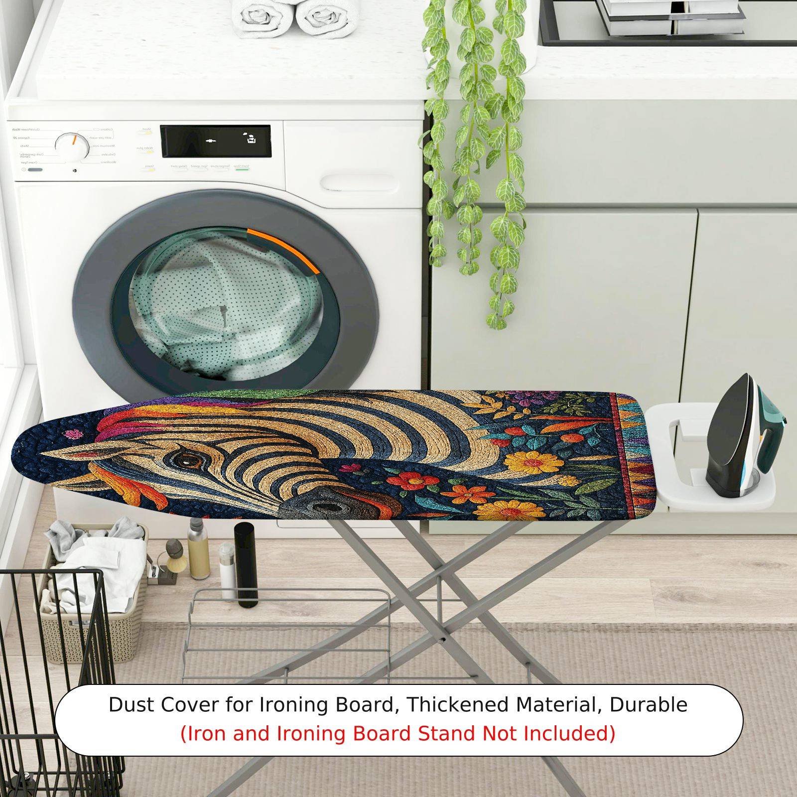 1-Piece Zebra Floral Colorful  Ironing Board Cover, Universal Size, Without Board