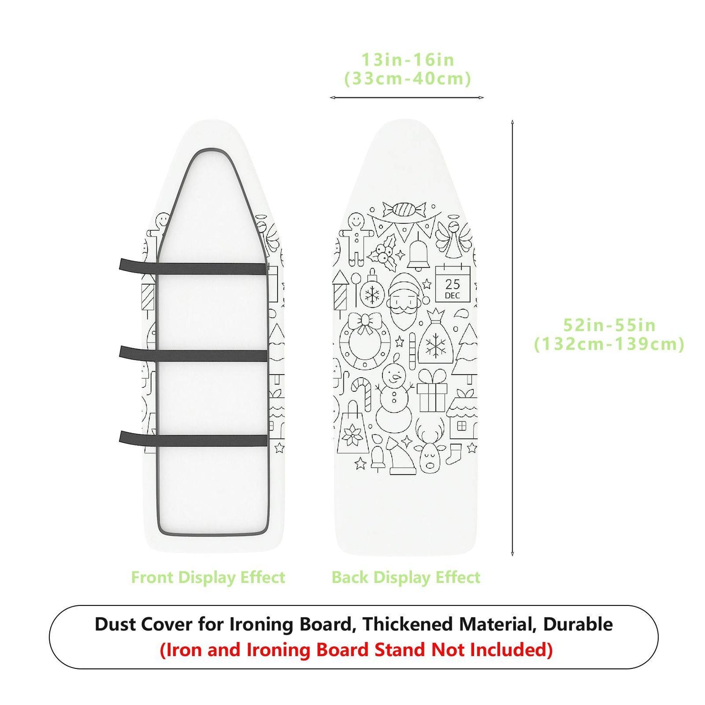 1-Piece Christmas Festive Season Santa  Ironing Board Cover, Universal Size, Without Board