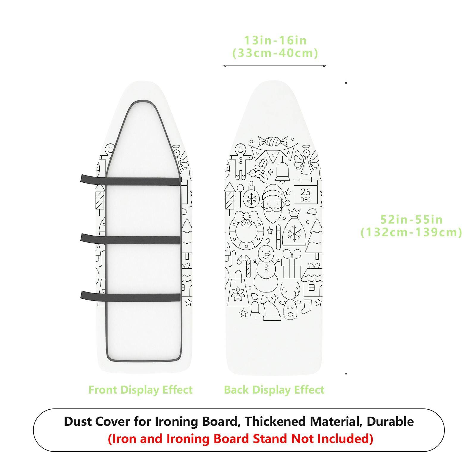 1-Piece Christmas Festive Season Santa  Ironing Board Cover, Universal Size, Without Board