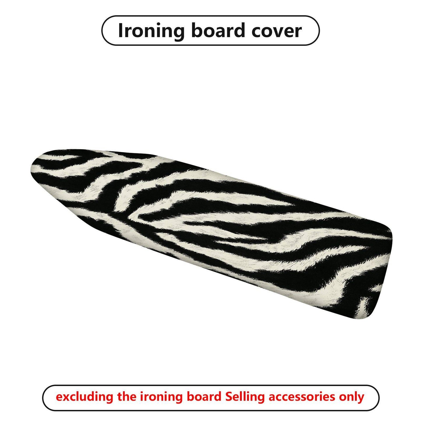 1-Piece Zebra Print Stripe Black White  Ironing Board Cover, Universal Size, Without Board