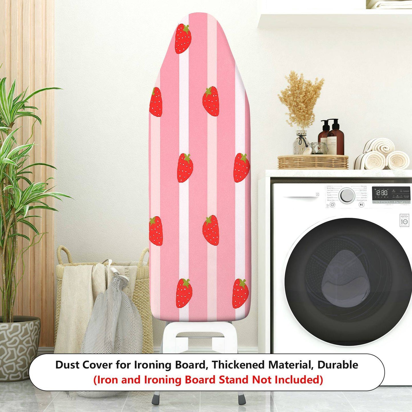 1-Piece Strawberry Fruits Pink  Ironing Board Cover, Universal Size, Without Board